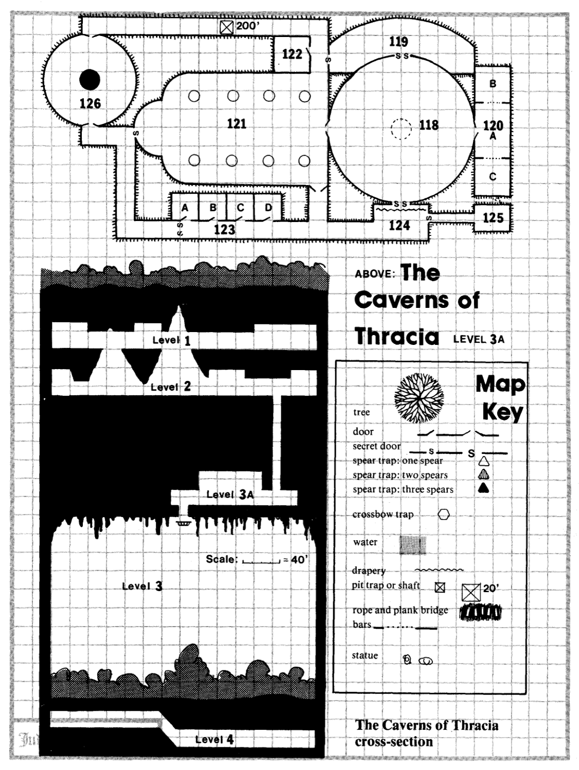 The Caverns of Thracia cross-section (page 56)